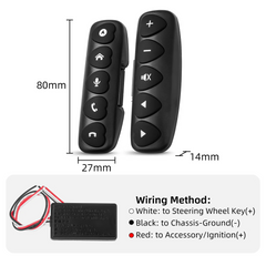 Trådlös rattkontroll med 10 knappar – Universell LED-fjärrkontroll för bilradio & navigation 