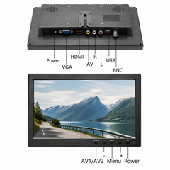 10,1" HD LCD-skärm – miniskärm för bil, TV och dator 