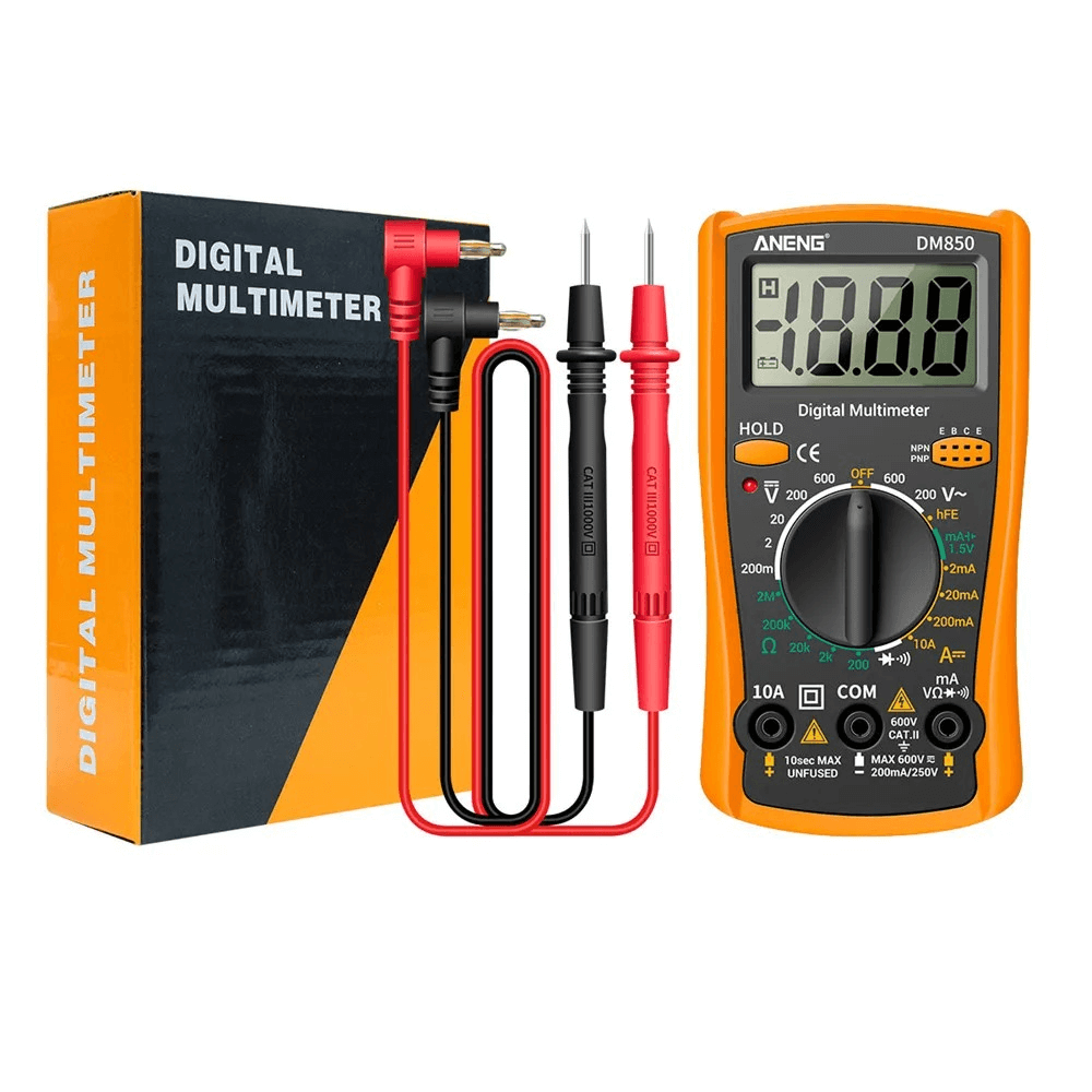 Digital multimeter – oumbärligt verktyg för montering av bilradio med mätverktyg och display.