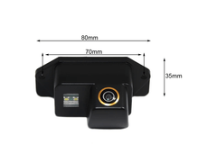 1080P backkamera för Citroën C4/C5/DS3/DS5 och Peugeot 308 – integrerad registreringsskyltskamera (78 × 29 mm) 