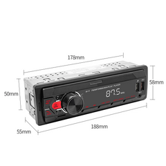 Universal 1-DIN radio med Bluetooth, FM & USB – MP3-spelare med LED-display
