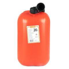 Röd 20-liters plastdunk med tratt