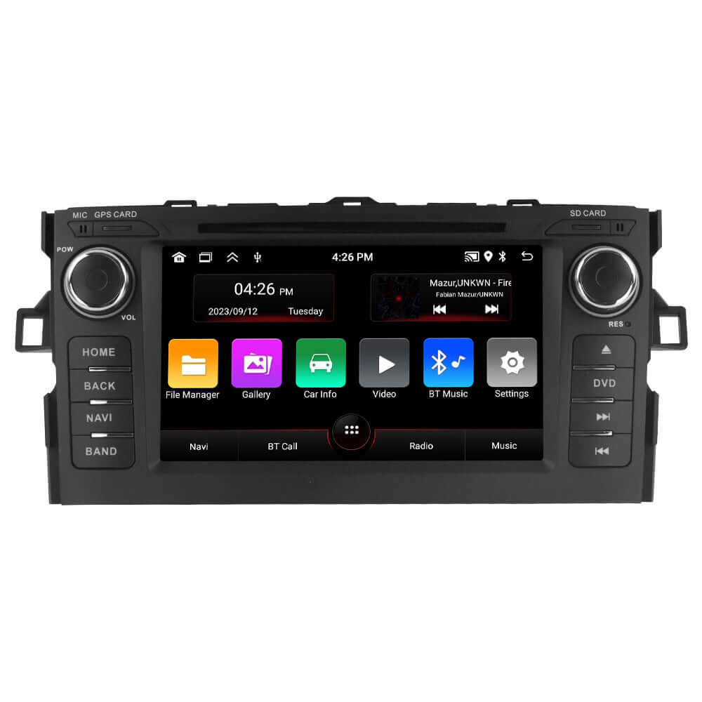 Toyota Corolla 06-12 – 7" radio med Apple CarPlay och Android Auto med pekskärmsgränssnitt och kontroller