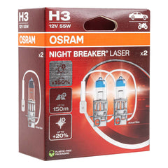 Osram H3 NIGHT BREAKER LASER halogenlampa 12 V 55 W