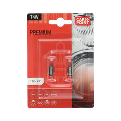 Carpoint Premium-lampor för bil 12V T4W 2 st. 
