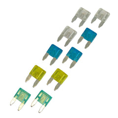 Carpoint mini-flatsäkringar, sorterade 15-30 A, 10 st. 