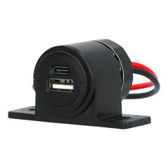 Carpoint monteringsuttag USB-A + USB-C 12/24V 