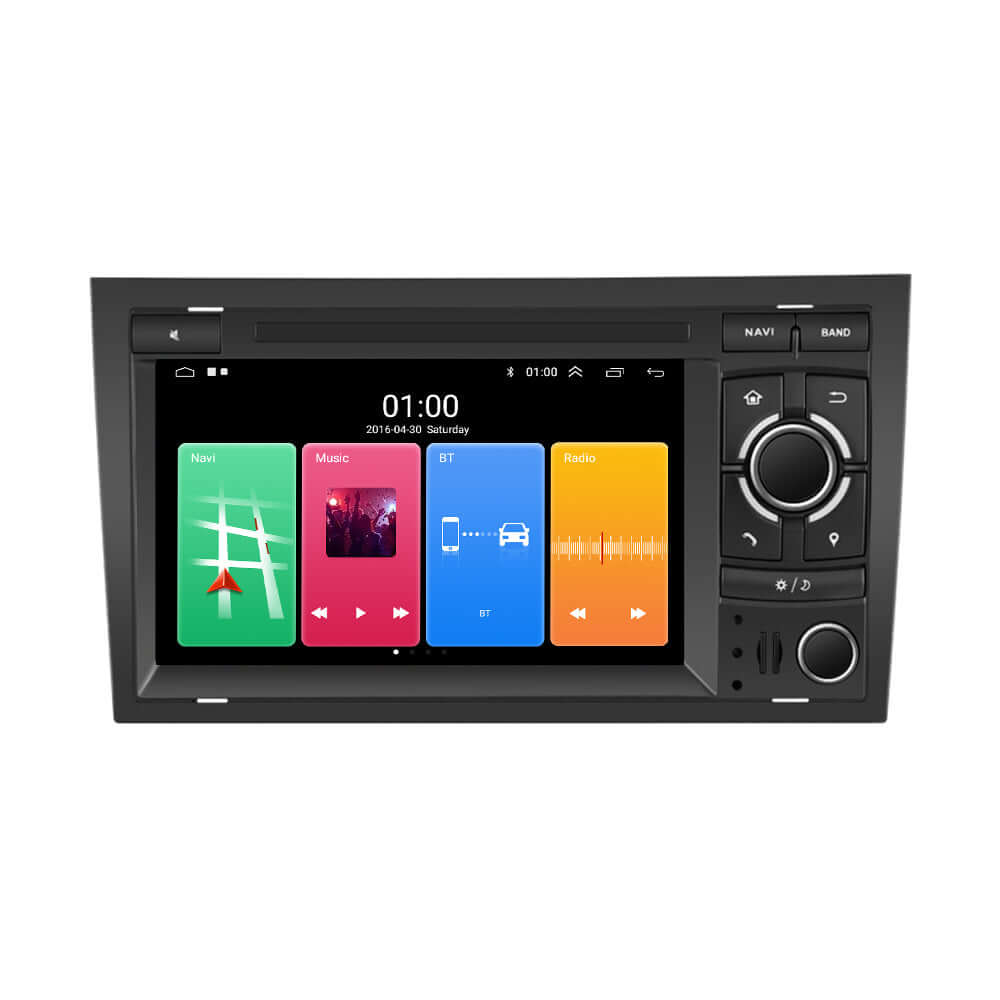 Audi A4 00-08 - 7" radio med Apple CarPlay och Android Auto (design 2) med touchscreen-gränssnitt
