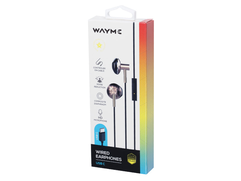 WAYME USB-C-hörlurar – In-Ear med mikrofon och brusreducering 