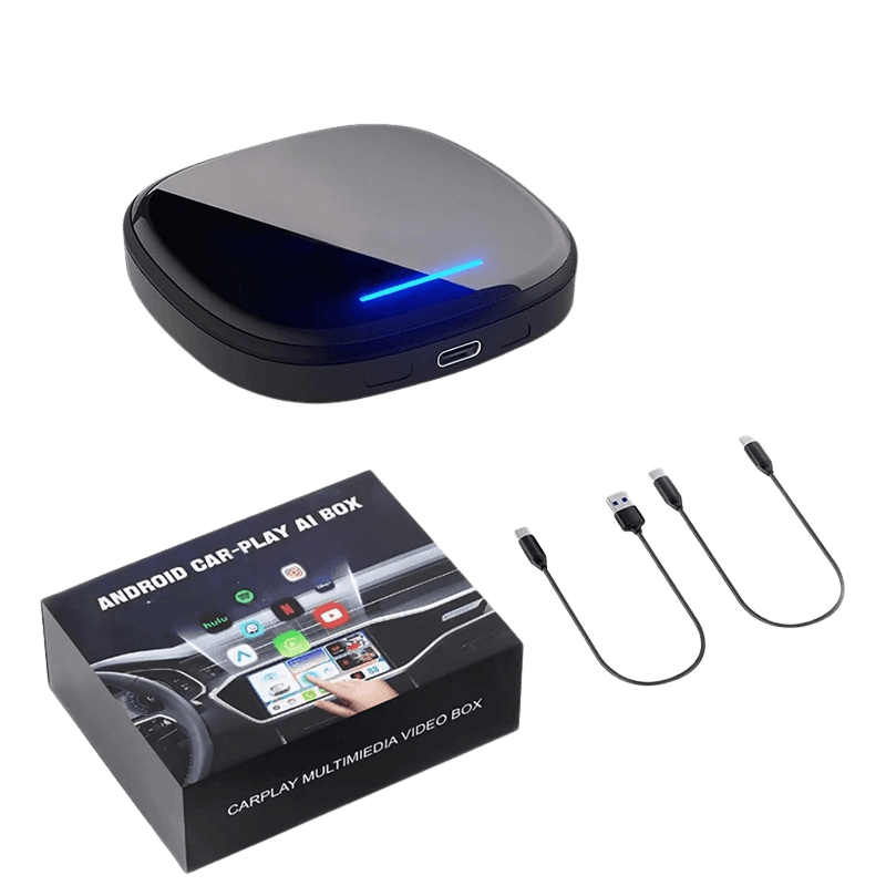 AI Box för BMW – Trådlös CarPlay & Android Auto med paket och kablar