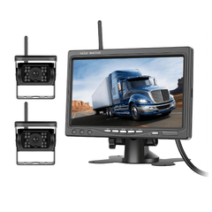 Trådlös backkamerasats med 7" IPS-skärm och 2 kameror - 1080P AHD