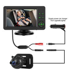 Babykamera för bil med 4,3" HD-skärm och mörkerseende 