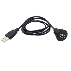 USB-förlängningskabel till bilradio – USB hane till hona med panelmontering 