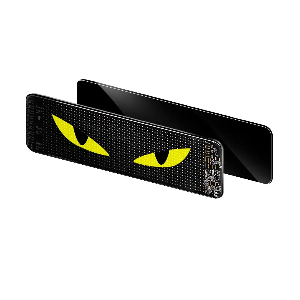 LED Rude Display – Flexibel Matrix-skärm med Bluetooth (110×492 mm) med gula kattögon