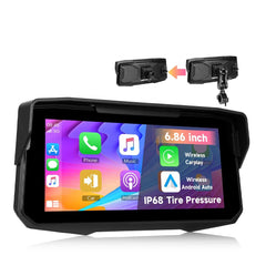 6,86” motorcykelskärm med CarPlay, Android Auto, AirPlay och TPMS 
