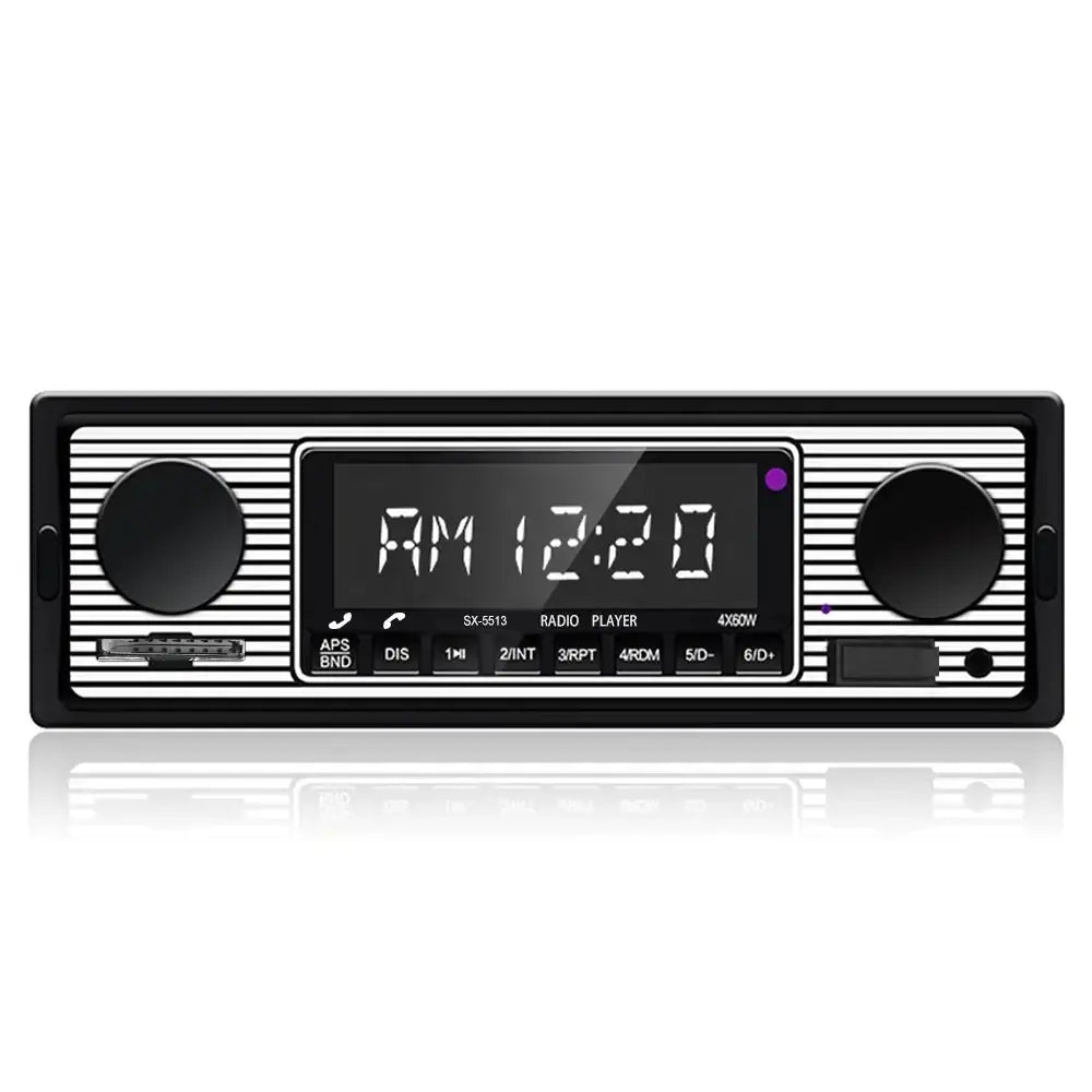 1 DIN bilradio med Bluetooth, USB & retrodesign 