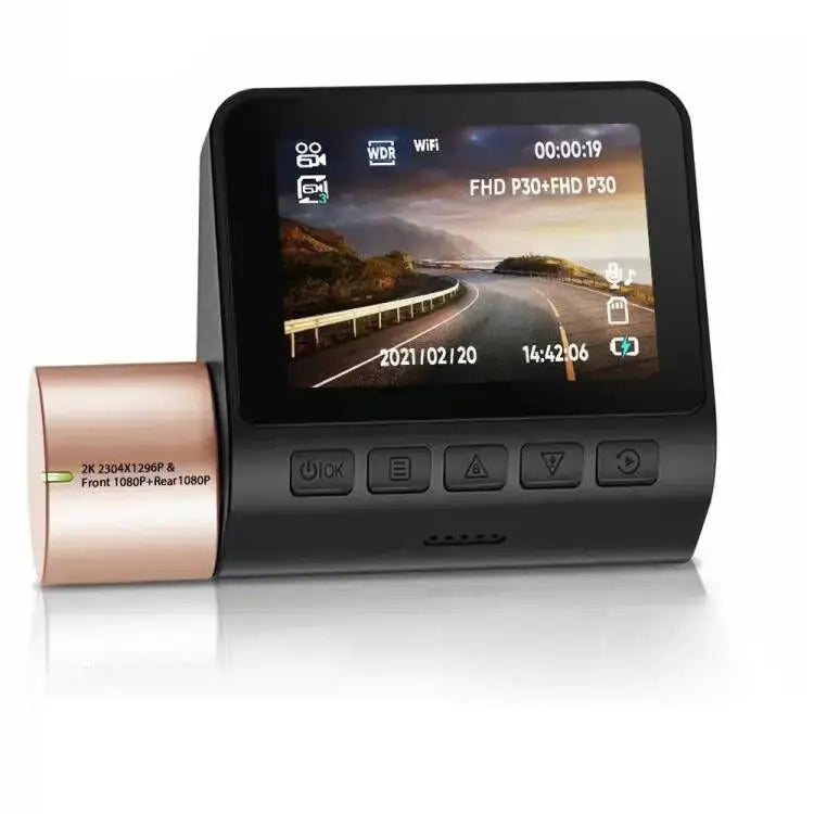 2K Dashcam med WiFi & parkeringsövervakning (fram/bak) 