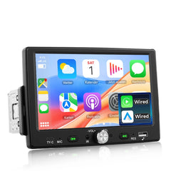7" 1 DIN bilradio med Apple CarPlay och Android Auto – Bluetooth 5.0, pekskärm och USB 