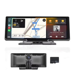 9,3" Apple CarPlay-skärm med inbyggd dashcam och 64 GB SD-kort 
