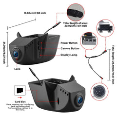 4K dold dashcam för Volkswagen Tiguan 2020-2026 – Plug & Play 