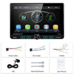 1 DIN bilradio med 7" justerbar pekskärm – Apple CarPlay & Android Auto 