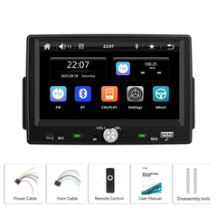 7" 1 DIN bilradio med Apple CarPlay och Android Auto – Bluetooth 5.0, pekskärm och USB 