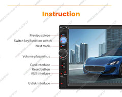 Universal - 7 "2 -din radio med Apple CarPlay och Android Auto (kabel)