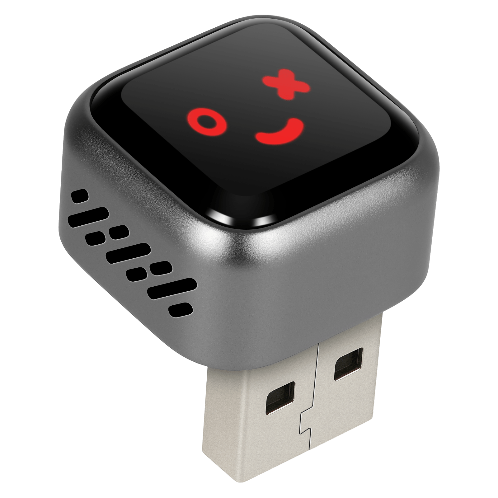 Mini trådlös CarPlay & Android Auto-adapter (5.8GHz – Plug & Play) ansluten till USB-port.