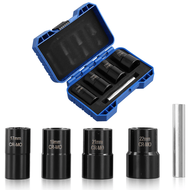 Mutter & Bult Extractor Set 5 delar – För trasiga bultar (17-22 mm)