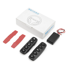 Trådlös rattkontroll med 10 knappar - Universal LED-fjärrkontroll för bilradio & navigation med tillbehör.