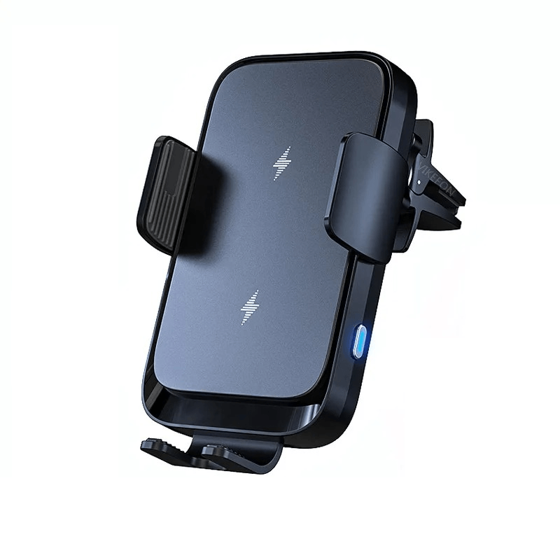 Trådlös billaddare & mobilhållare 15W – automatisk klämma & 360° rotation med dual-coil-teknik