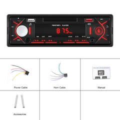 Universell 1-DIN radio med Bluetooth, FM & USB – MP3-spelare med LED-display, kontrollpanel med tillbehör