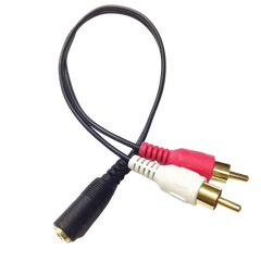 RCA till 3,5 mm aux splitter - han (röd/vit) till hon (jack)