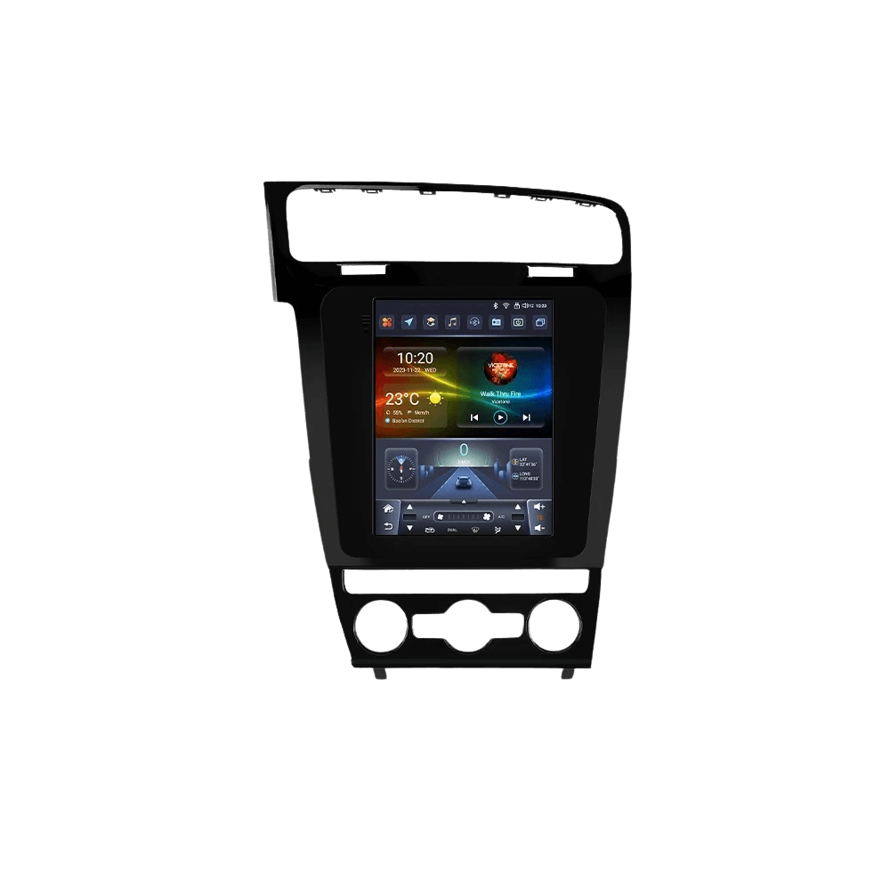 VW Golf 13–17 – 9,7” Radio med Apple CarPlay och Android Auto pekskärm med specialanpassad ram.