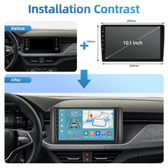 Installationsöversikt för VW Polo/Skoda Scala/Skoda Kamiq 20-25 – 10,1" radio med Apple CarPlay och Android Auto