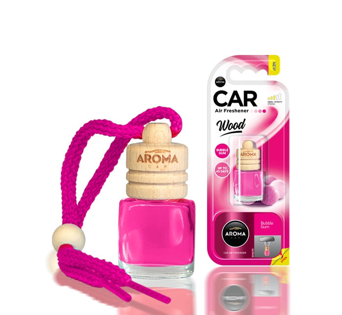 Aroma Wood Bubble Gum billuft med glasflaska och träkork