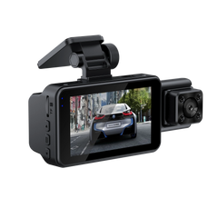 Dual dashcam med WiFi – front- och kupékamera (1080p, app, mörkerseende) 