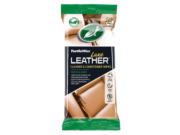 Turtle Wax Luxe Leather Wipes – lädervårdsdukar 24 st. 